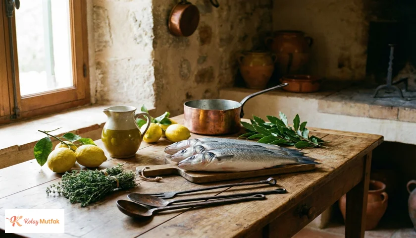 Fırında levrek: zeytinyağı, limon ve taze otlarla Akdeniz usulü sunum